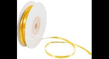 Satijnlint, B: 3 mm, sun yellow, 30 m/ 1 rol