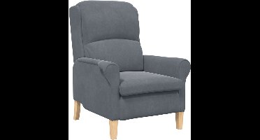 Fauteuil – Armstoel – Zetel – Lounge Stoel – Donkergrijs – Comfortabele Bekleding – Stevig Zacht Houten Frame