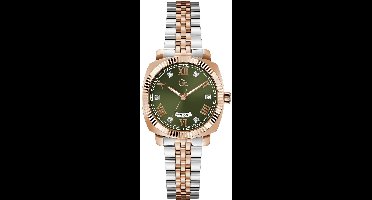 Gc Gc Flair Coussin Lady Quartz Analoog Horloge Zilver En Roos Kast: 100% Roestvrij Staal | Bracelet 100% Roestvrij Staal 34 mm Z44004L3, Z44005L3