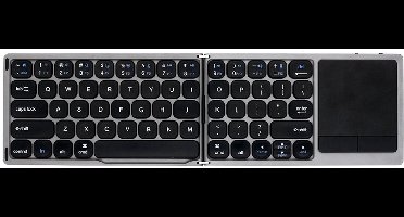 Dubbelvoudig draadloos Bluetooth-toetsenbord, opvouwbaar, multisysteem compatibel met mobiele telefoons en tablets, draagbaar.