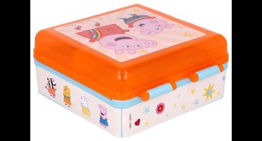 Peppa Pig vierkante broodtrommel 2 lagen - 3 compartimenten