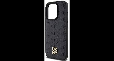 DKNY Repeat Stack Logo Back Case (MagSafe Compatible) - Geschikt voor Apple iPhone 15 Pro Max (6.7") - Zwart