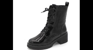 Marco Tozzi Dames Veterboot - 26237-018 Zwart Lak - Maat 38