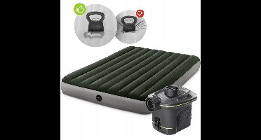 Opblaasbaar Tweepersoons Luchtbed 203x152x25cm met Elektrische Pomp