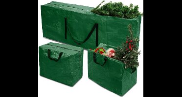 Kerstboom Opbergtassen Set – 3-Delig Grote Opbergtas Tot 9ft Boom – Waterdichte Kerstdecoratie Tassen – Stevig En Draagbaar – Rood
