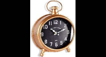Vilde - Wandklok - Retro - Zwart en Goud - 20,5 x 24 cm
