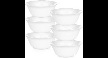 Vilde - Witte Glazen Kommen - 300 ml - Set van 6 - Opal Glas