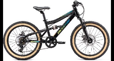 Bikestar kinderfiets MTB Fully Staal 7speed 20inch zwart/petrol