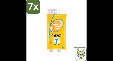 7 x Bic - Scheermesjes - Sensitive - Enkel Mesje - Wegwerpmesjes - 5 Scheermesjes - Grootverpakking - Scheermesje - Wegwerpscheermesje - Gevoelige Huid - Roestvrij Staal - Polymerische Bekleding