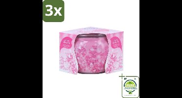 3 x At Home - Scents - Geurkaars - Cherry Blossom - 70 g - Grootverpakking - Geurkaars - Cherry Blossom - Lentegeur - Ontspannen Sfeer - Rustgevende Geur