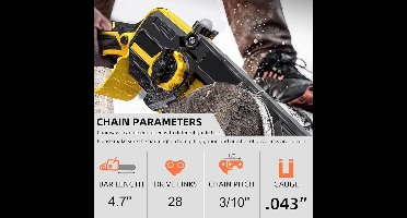 Set van 4 zaagkettingen - 3/10 inch - geschikt voor kettingzaag - gelegeerd staal - 28 tanden