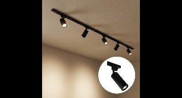 LED 1-fase Rails | Zwart | 3 meter | Inclusief 5 railspots