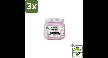 3 x Garnier - Loving Blends - Haarmasker - Rice Water Infusion - Glans & Zachtheid - Lang Haar - 340 ml - Grootverpakking - Haar Masker - Glans Masker - Zachtheid Masker - Rice Water - Lang Haar