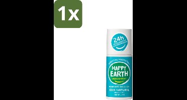 1 x Happy Earth – Deodorant Roll-On – 100% Natuurlijk Cedar Lime – 75 ml - Natuurlijke Deodorant - Cedar Lime - Roll-on Deodorant - Geur Ceder En Limoen - Botanische Extracten