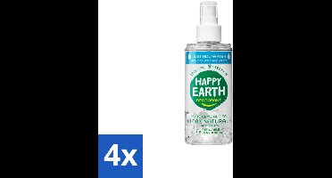 4 x Happy Earth – Deodorant Just-Add-Water Spray – 100% Natuurlijk Unscented – 100 ml - Natuurlijke Deodorant - Geurloze Deodorant - Aluinsteen Deodorant - Duurzame Deodorant - Waterdeodorant