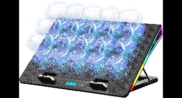 Gaming Laptopkoeler met 15 Ventilatoren en RGB-Verlichting voor 15-17,3 Inch Laptops