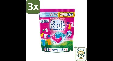 3 x Color Reus - 3+1 Power Caps - Gekleurde Was - 65 Wasbeurten - Grootverpakking - Gekleurde Was - Kleurbehoud - Vlekverwijdering - Reus Power Caps - Wasresultaten