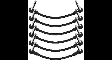 SONICAKE 6 Inch Gitaar Patch Kabel Gitaar Effect Pedaal Kabels Geruisloze 1/4 "Haakse TS Mono Cords voor Gitaar/Bas Effect Pedalen Zwart 6 Pack