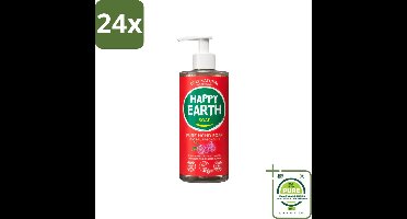 Happy Earth – Handzeep – 100% Natuurlijk Floral Patchouli – 300 ml - Voordeelverpakking - 24 stuks - Natuurlijke handzeep - Vegan handzeep