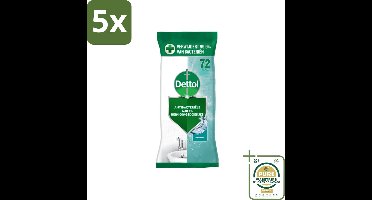 5 x Dettol - Reinigingsdoekjes - Oceaanfris - Antibacteriële Reiniging - 72 Doekjes - Grootverpakking - Reinigingsdoekjes - Oceaanfris - Antibacteriële Reiniging - Hygiëne - Reinigingsdoek