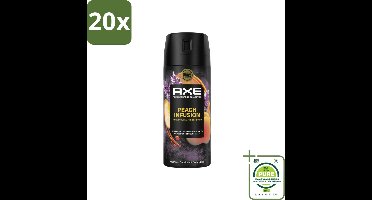 20 x Axe – Deodorant – Peach Infusion – 150 ml - Grootverpakking - Axe Deodorant - Bodyspray - Geur - Lichaamsgeur - Patchoeli