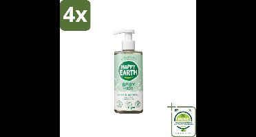 Happy Earth – Was & Badgel – Zeepvrij Baby & Kids – 300 ml - Voordeelverpakking - 4 stuks - Wasgel - Huidverzachter
