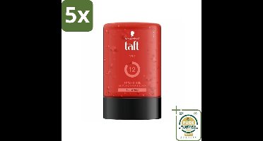 5 x Taft - V12 - Styling Gel - Supersnelle hold - 300 ml - Grootverpakking - Styling Gel - Snel Droging - Hold 12/15 - Vegan Styling Gel - Alcoholvrij Styling Gel
