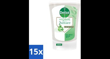 15 x Dettol - Wasgel Navulling - Hydrate - Aloë Vera & Bamboe - 250 ml - Handzeep - Wasgel - Antibacterieel - Hygiëne - Handen Reinigen