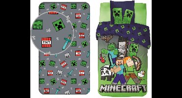 Minecraft Dekbedovertrek + Hoeslaken