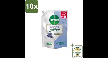 10 x Dettol - Handzeep Navulling - Soothe - Lavendel & Vioolbloesem - 500 ml - Grootverpakking - Handzeep Navulling - Handhygiëne - Antibacterieel - Handen Reinigen - Handen Verzorgen
