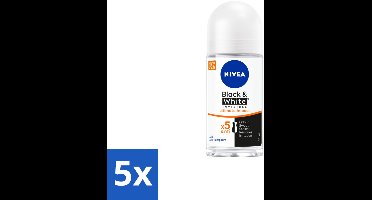 NIVEA - Deodorant Roller - Zwart & Wit Ultieme Impact - 72 Uur Anti-Transpirant - 50 ml - Bulkverpakking - 5 stuks
