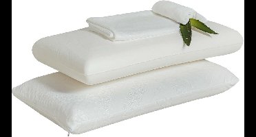 MOMMY CONFORT Traagkussen, 70 cm, 2 stuks, ergonomisch nekkussen, wasbare en afneembare overtrek + orthopedisch kussen + geheugenkussen vorm I