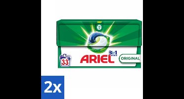 Ariel - 3in1 Wasmiddel Pods - Original - 33 Pods - Voordeelverpakking - 2 stuks