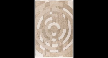 Modern Vloerkleed | Tapijt | Bergamo | Grafisch | Beige | 120x170 cm