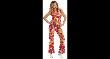 Groovy Geralda 70s Dames Jumpsuit, Orchidee - Vrouw