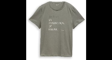 Tom Tailor - T-shirt met print - Maat XS - cloudy green