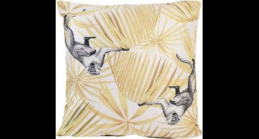 Light&Living Kussen 45x45 cm Monkey Print Velvet Oker
