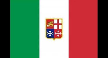 Vlaggenclub Italiaanse vlag met wapen - Gastenlandvlag 30x45cm - Spun-Poly