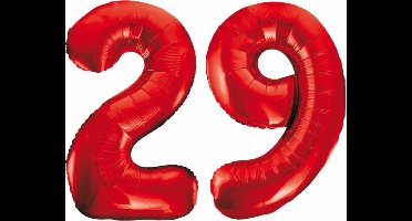 Folieballon 29 jaar rood 86cm