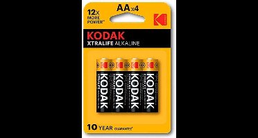 Kodak Xtralife - AA Alkaline batterijen - 4 stuks
