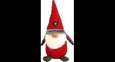 Non-branded Kerstfiguur Kabouter Paulus 26 Cm Textiel Rood