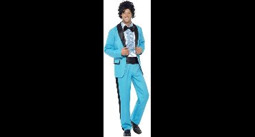 Smiffys Jaren 80 kostuum - blauw - voor heren - colbert - broek - overhemd - polyester - 80s - eigthees M