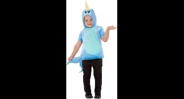 Smiffys - Toddler Narwhal Kinder Kostuum - Kids tm 4 jaar - Blauw