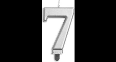 Wefiesta Verjaardagskaars Cijfer 7 Wax 7,8 Cm Zilver