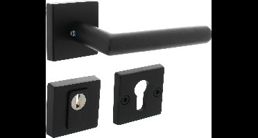 Intersteel Set achterdeurbeslag vierkant SKG*** met kerntrekbeveiliging rvs zwart