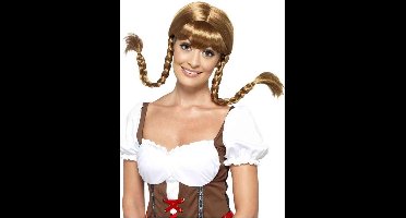 Smiffys - Bavarian Babe Plaited Pruik - Bruin
