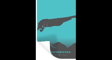 Muurstickers - Sticker Folie - Plattegrond - Eiland - Schiermonnikoog - Kaart - Stadskaart - 20x30 cm - Plakfolie - Muurstickers Kinderkamer - Zelfklevend Behang - Zelfklevend behangpapier - Stickerfolie