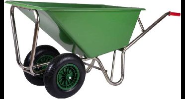 Kruiwagen met Dubbel Luchtwiel Stal Eco Groen 160 liter