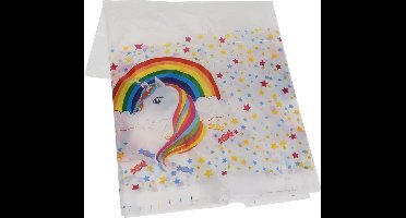 Tafelkleed Plastic unicorn XL 132 x 220 cm / Let op dit is dun plastic geen tafelzeil