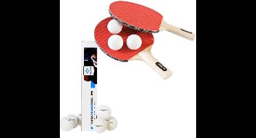 Tafeltennis of ping pong spelen setje van 2 batjes en 9x tafeltennisballetjes